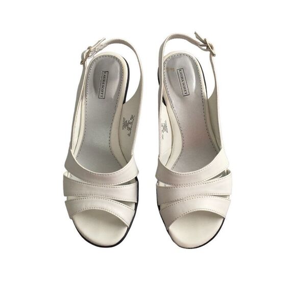 Laura Scott woman slingback dress shoe in white - Picture 1 of 4